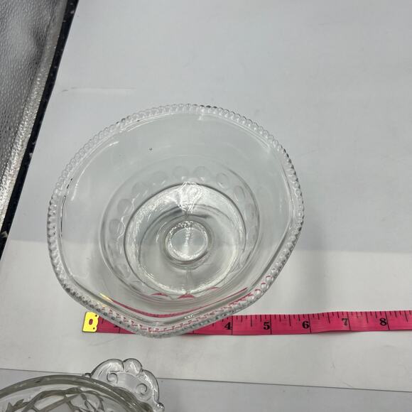 Vintage Carolina Pressed Clear Glass Hobnail Decorative Bowl Compote Dish Footed - Picture 3 of 8